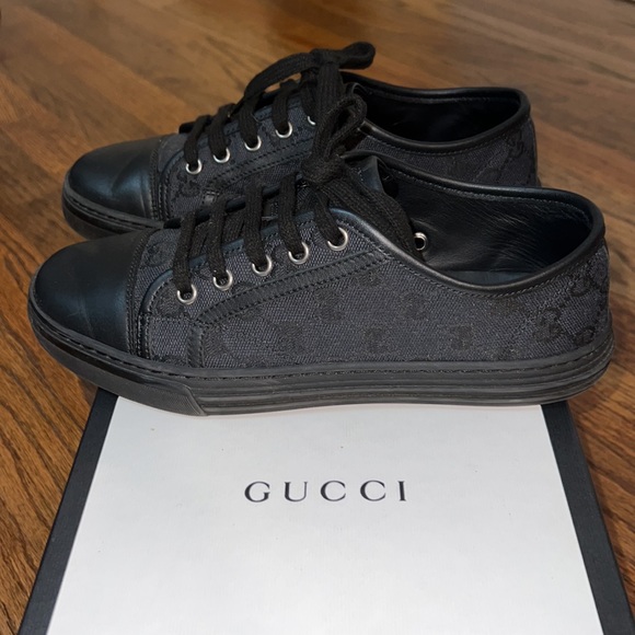 Gucci Sneakers- GG Canvas & Leather Upper (EUC) - Picture 4 of 5